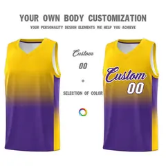 Gold Purple Gradient Fashion Sports Basketball Jersey 3