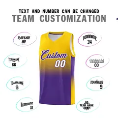 Gold Purple Gradient Fashion Sports Basketball Jersey 4