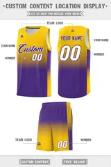 Gold Purple Gradient Fashion Sports Basketball Jersey 5