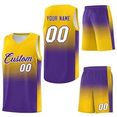Gold Purple Gradient Fashion Sports Basketball Jersey 7