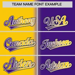 Gold Purple Gradient Full-Zip Letterman Bomber Jacket 3