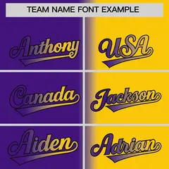 Gold Purple Gradient Full-Zip Letterman Bomber Jacket 3