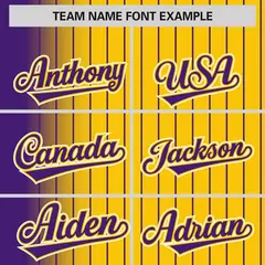 Gold Purple Gradient Pinstripe Varsity Full-Snap Letterman Jacket 3