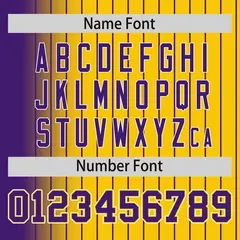 Gold Purple Gradient Pinstripe Varsity Full-Snap Letterman Jacket 4