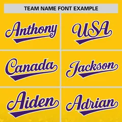 Gold Purple Gradient Sparkle-Effect Baseball Jersey 3