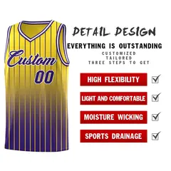 Gold Purple Gradient Stripe Fashion Basketball Jersey 2