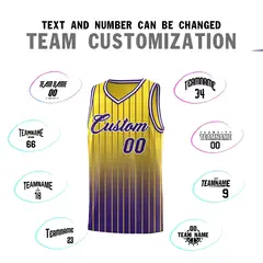 Gold Purple Gradient Stripe Fashion Basketball Jersey 4