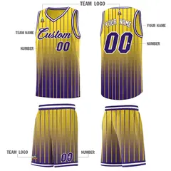 Gold Purple Gradient Stripe Fashion Basketball Jersey 5