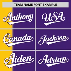 Gold Purple Gradient Stripe Two-Button Softball Jersey 3