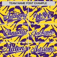 Gold Purple Graffiti Pattern Authentic Baseball Jersey 3