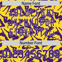 Gold Purple Graffiti Pattern Authentic Baseball Jersey 4