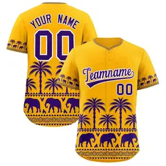 Gold Purple Graffiti Pattern Bossinia Style Baseball Jersey 1