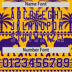 Gold Purple Graffiti Pattern Bossinia Style Baseball Jersey 4