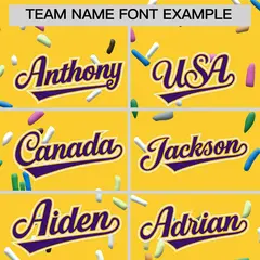 Gold Purple Ice Cream Pattern V-Neck Hockey Jersey 3