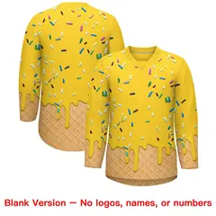 Gold Purple Ice Cream Pattern V-Neck Hockey Jersey 7