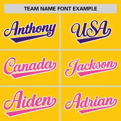 Gold Purple-Pink Gradient Side Baseball Jersey 3