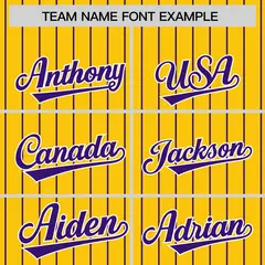 Gold Purple Pinstripe Raglan Varsity Letterman Jacket 3