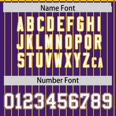 Gold Purple Pinstripe Raglan Varsity Letterman Jacket 4