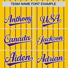 Gold Purple Pinstripe Two-Tone Authentic Baseball Jersey 3