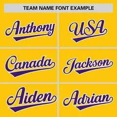 Gold Purple Raglan Pullover Baseball Jersey 3