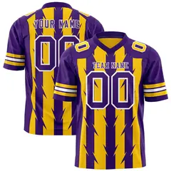 Gold Purple Razr Stripe Graffiti Pattern Flag Football Jersey