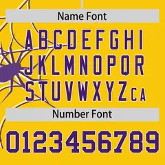 Gold Purple Spider Web Raglan Baseball Jersey 4