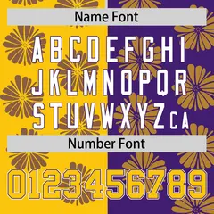 Gold Purple Split Flower Graffiti Authentic Baseball Jersey 4