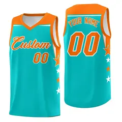 Gold Purple Star Color Block Two Tone Side Basketball Jersey 1