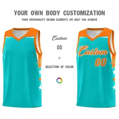 Gold Purple Star Color Block Two Tone Side Basketball Jersey 3