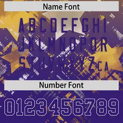 Gold Purple Star Gradient Flag Football Jersey 4