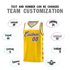 Gold Purple Star Pattern Team Basketball Jersey 4