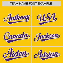 Gold Purple Star Ribbing Authentic Baseball Jersey 3