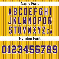 Gold Purple Stripe Authentic Pullover Baseball Jersey 4
