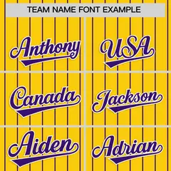 Gold Purple Stripe Raglan Authentic Baseball Jersey 3
