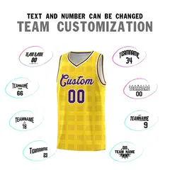 Gold Purple Trailblazer Dot Pattern Basketball Jersey 4