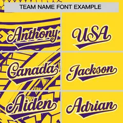 Gold Purple Tribal Split Baseball Jersey 3