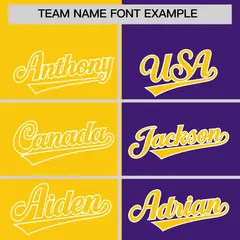 Gold Purple Two Tone Full-Zip Varsity Letterman Bomber Jacket 3