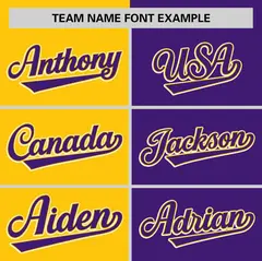 Gold Purple Two Tone Striped Authentic Baseball Jersey 3