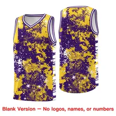 Gold Purple Vice Burst Graffiti Basketball Jersey 6
