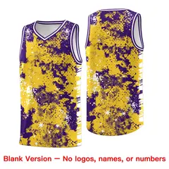 Gold Purple Vice Burst Graffiti Drapable Basketball Jersey 6