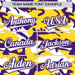 Gold Purple White Camo Gradient Fashion Baseball Jersey 3