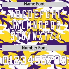 Gold Purple White Camo Gradient Fashion Baseball Jersey 4