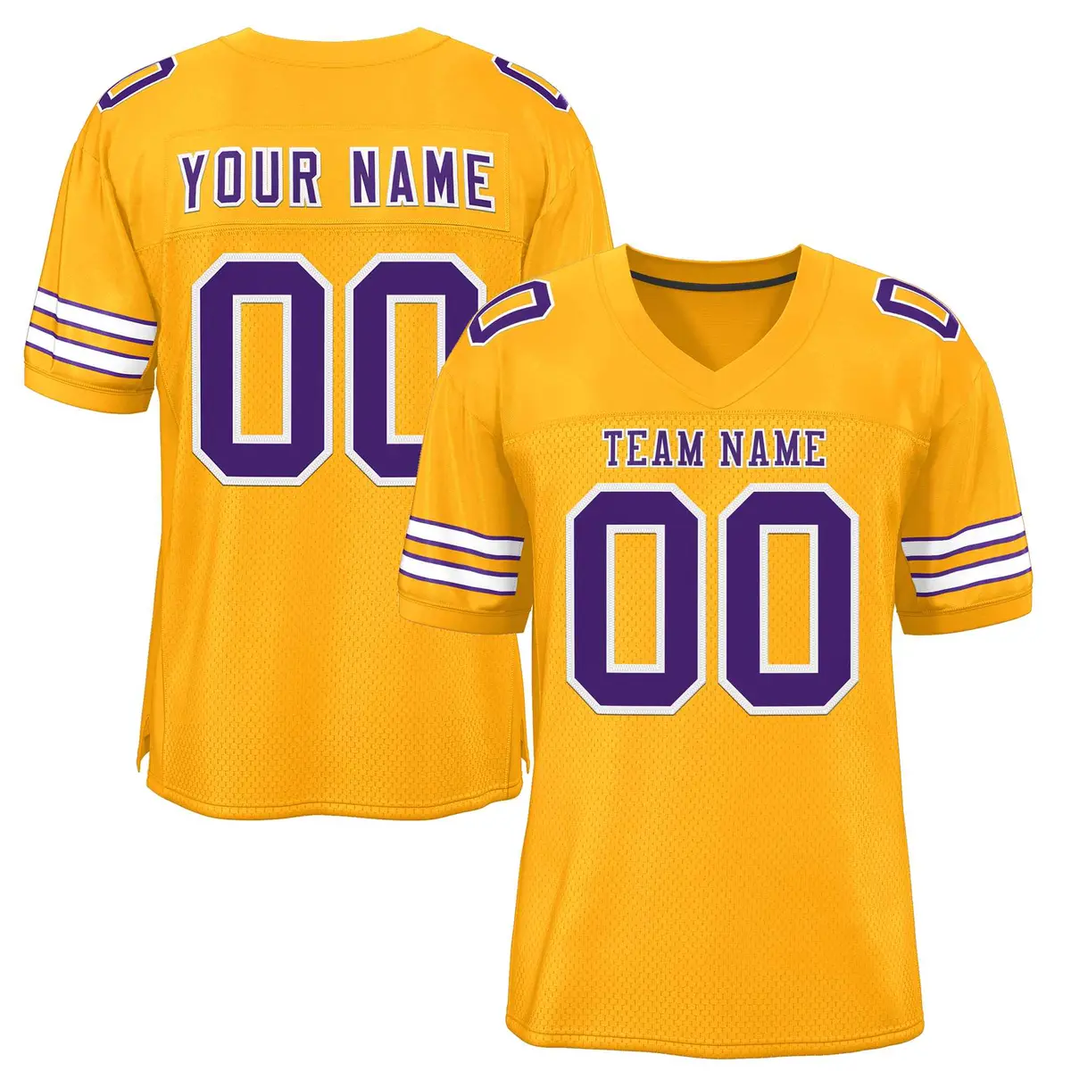 Gold Purple-White Classic Style Authentic Football Jersey