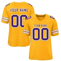 Gold Purple-White Classic Style Authentic Football Jersey 1