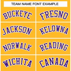 Gold Purple-White Classic Style Hockey Jersey 3