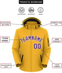 Gold Purple-White Classic Waterproof Jacket 2