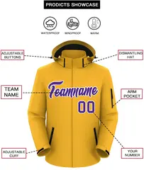 Gold Purple-White Classic Waterproof Jacket 2
