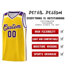 Gold Purple White Color Charge Series Team Basketball Jersey 2