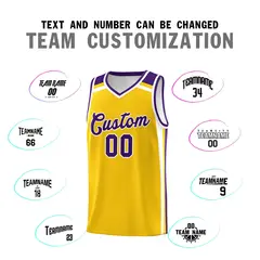 Gold Purple White Color Charge Series Team Basketball Jersey 4