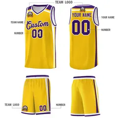 Gold Purple White Color Charge Series Team Basketball Jersey 5